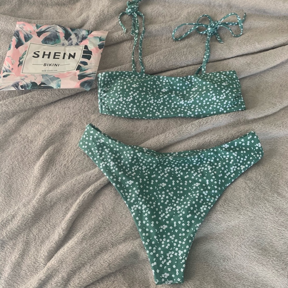 Shein green bathing suit